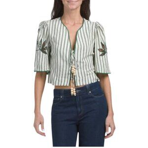 AYLAYA Green Stripe Palma Top